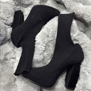 Le Silla Elsa Shimmer Knit Block Heel Ankle Boot